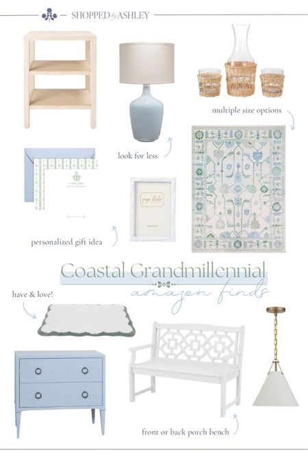 The best coastal Grandmillennial Amazon finds! 

Amazon home, Amazon decor, found it on Amazon, Grandmillennial Amazon, coastal grandmother, coastal grandma, blue and white, blue and green, preppy home, designer look, look for less, intaglio art, oushak style rug, scallop bath mat, outdoor bench, Chippendale bench, scallop pillow covers 

#LTKStyleTip #LTKHome