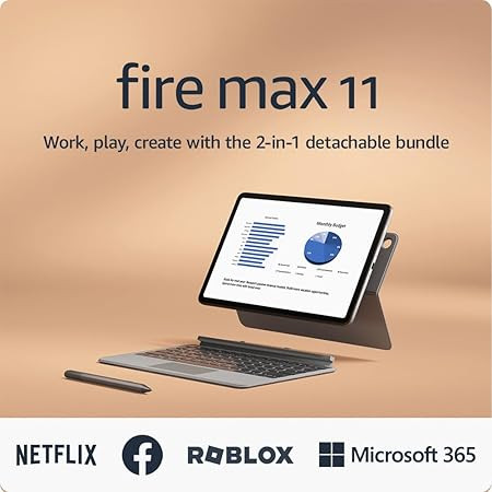 Amazon Fire Max 11 tablet productivity bundle with Keyboard Case, Stylus Pen, octa-core processor... | Amazon (US)