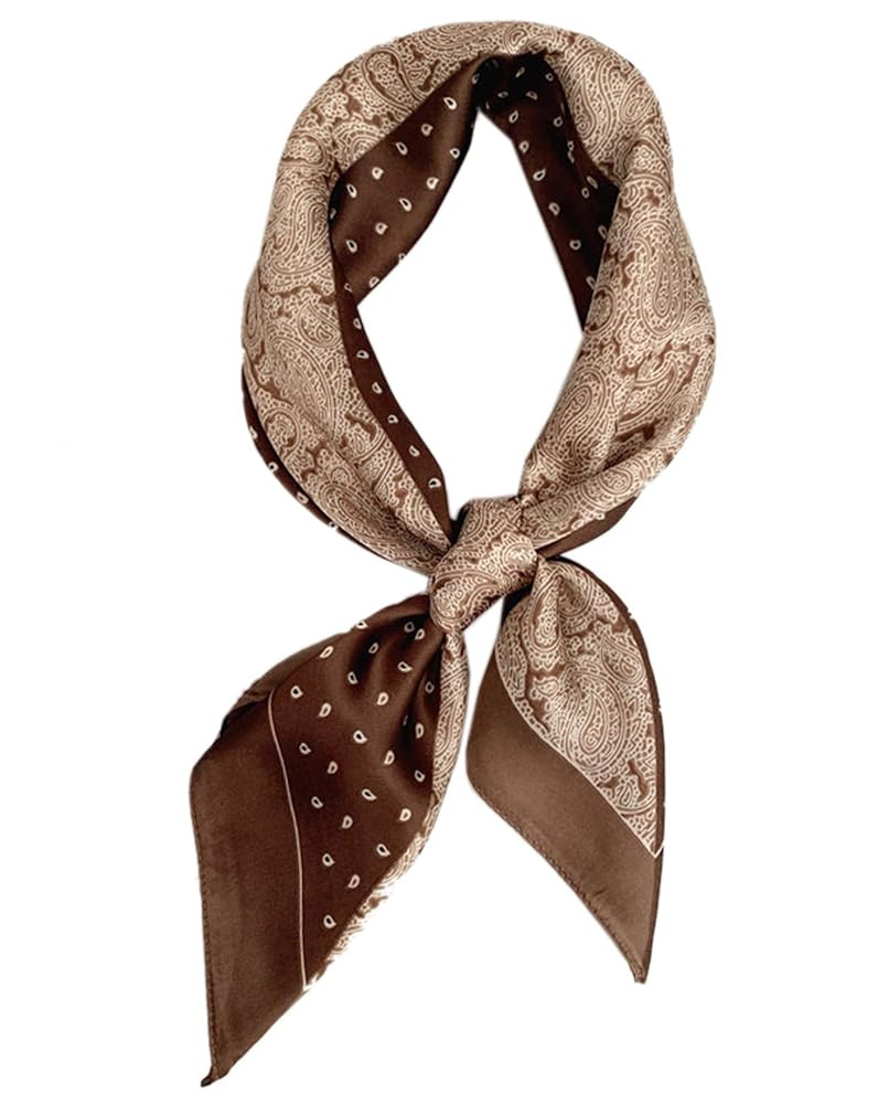 GUZOSJO Square Silk Feeling Scarf Medium Satin Hair Scarf Bracelet Gift For Women 27.5 × 27.5 in... | Amazon (US)