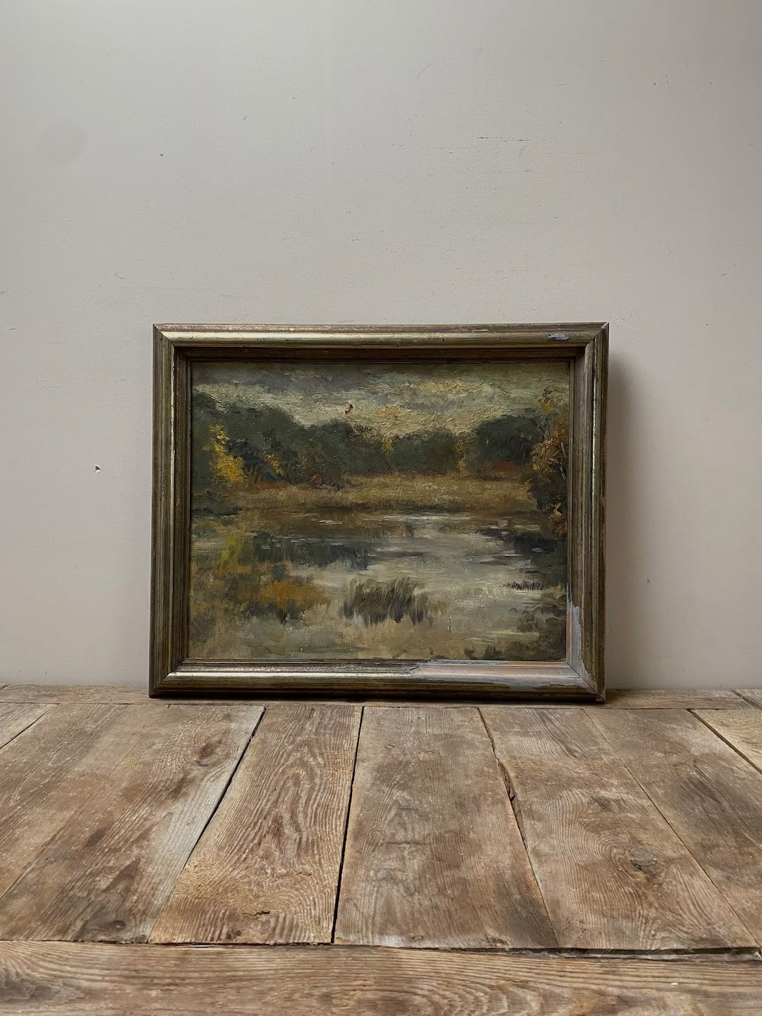 Antique moody country oil painting, antique dark landscape oil painting, Antique shabby oil paint... | Etsy (US)