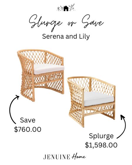 Splurge or save Serena and Lily. Outdoor lounge chair. Outdoor natural chair. Coastal outdoor chair. Patio chair. Serena and Lily outdoor lounge chair. Home depot outdoor chair. Same for less outdoor chair  

#LTKsalealert #LTKSeasonal #LTKhome