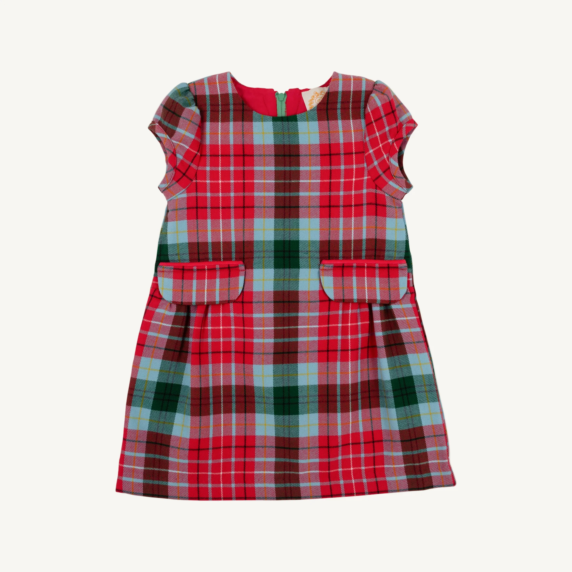 Betts Bow Dress - Wilson Pier Plaid with Richmond Red Bows | The Beaufort Bonnet Company
