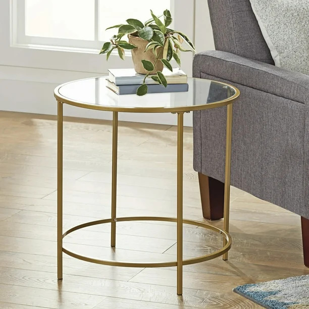 Better Homes & Gardens Nola Side Table, Gold Finish - Walmart.com | Walmart (US)