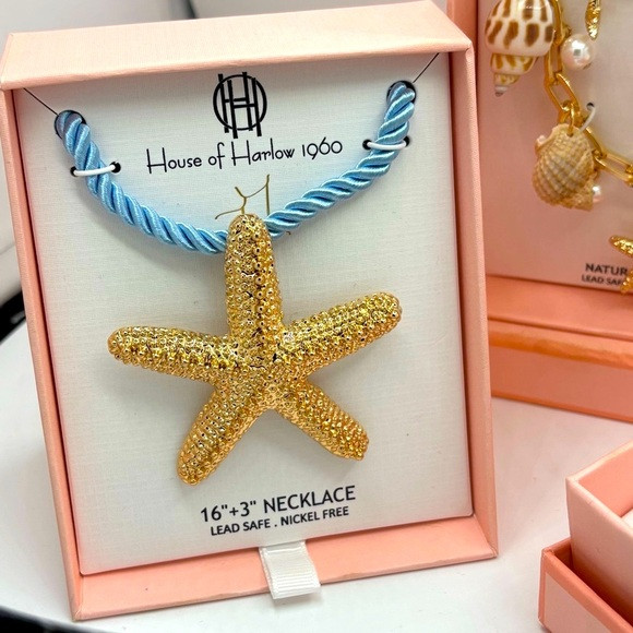 House of Harlow 1960 Gold Starfish Chunky Mermaidcore Coastal Necklace | Poshmark