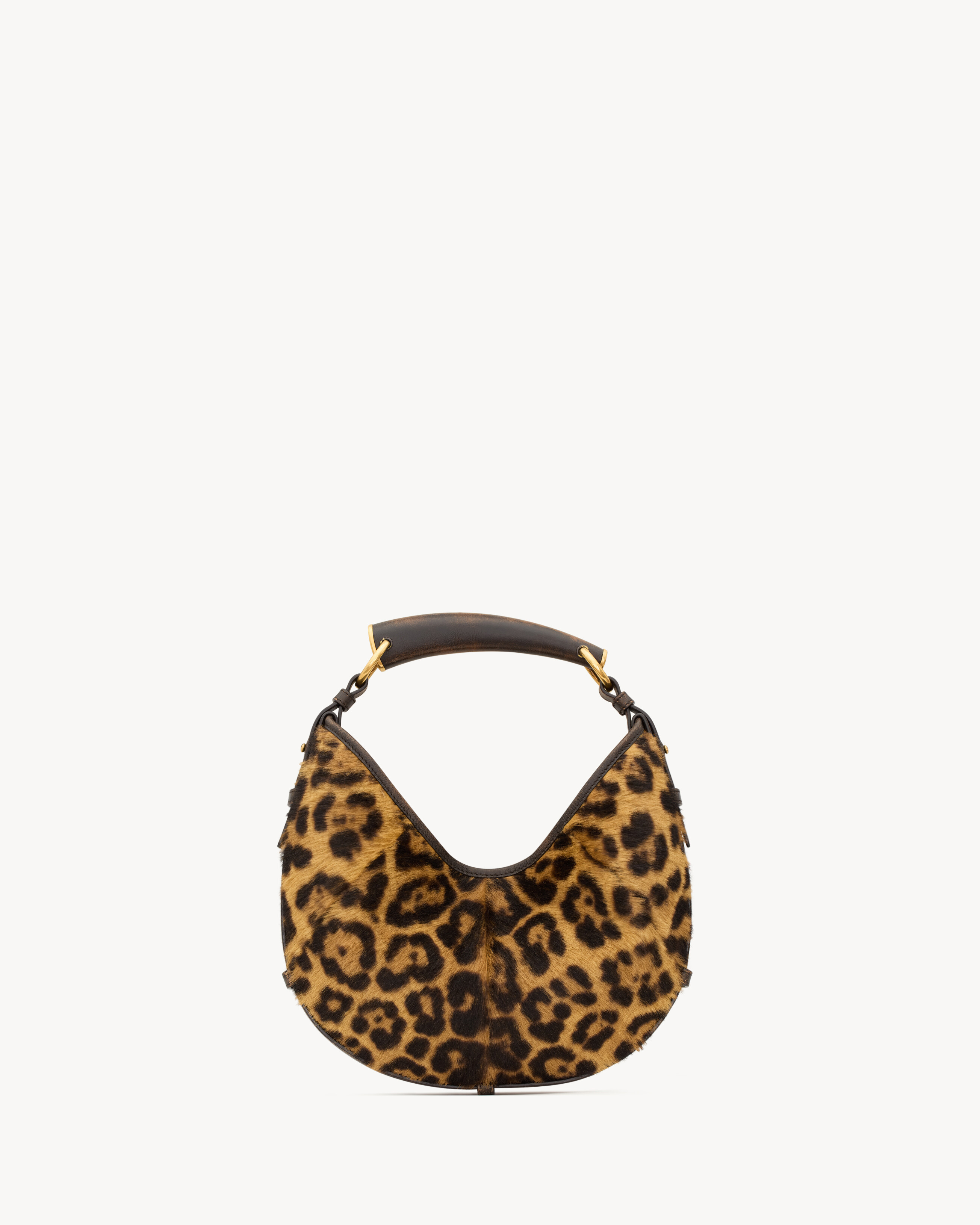 The small version of the MOMBASA hobo bag's modern revival, in leopard-print pony hair leather li... | Saint Laurent Inc. (Global)