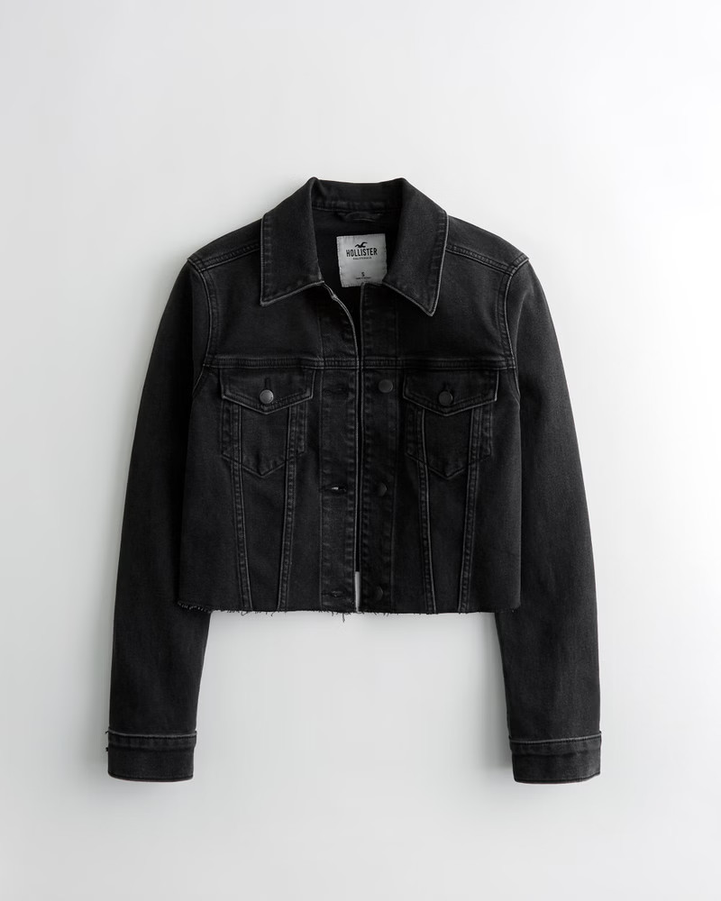 Crop Lightweight Denim Jacket | Hollister (US)