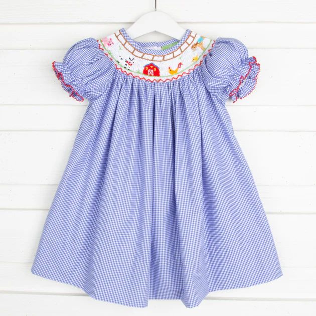 Old McDonald's Farm Smocked Bishop Dress | Classic Whimsy
