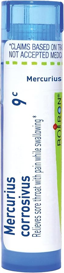 Boiron Mercurius Corrosivus 9C for Sore Throat with Pain While Swallowing - 80 Pellets | Single-m... | Amazon (US)
