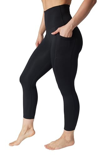 Yogalicious High Waist Ultra Soft 7/8 Ankle Length Leggings with Pockets for Women - Absolute Black Lux - Medium | Amazon (US)