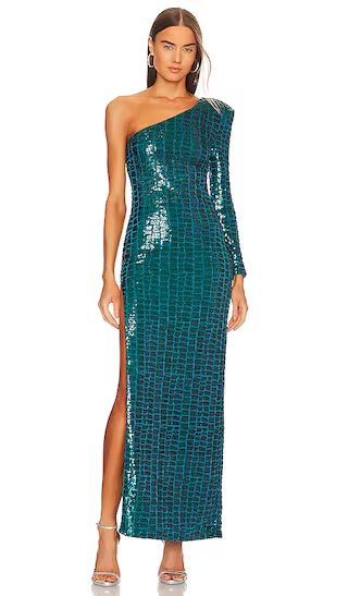 x REVOLVE Rumi Gown in Teal | Revolve Clothing (Global)