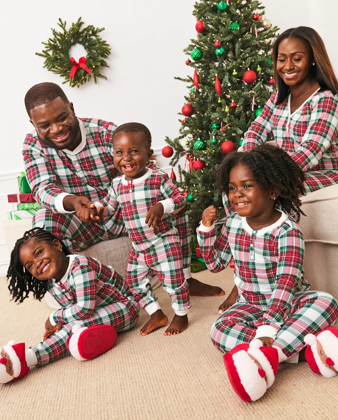 Kids Matching Family Plaid Thermal Henley Pajamas - white | The Children's Place