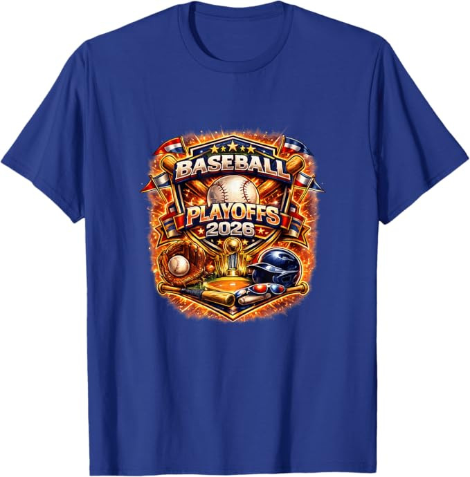 Baseball Playoffs 2026 Graphic Vintage Style Design T-Shirt | Amazon (US)