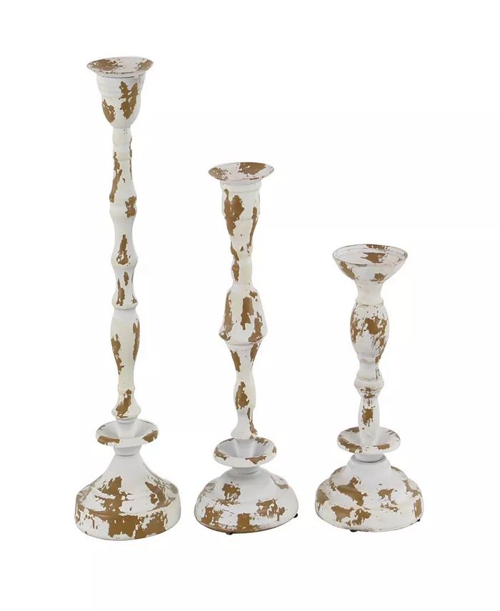 Rosemary Lane Set of 3 Rustic Candle Holders & Reviews - Candle Holders - Home Decor - Macy's | Macys (US)