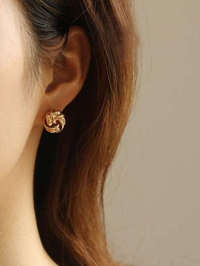 Knot Decor Stud Earrings | SHEIN