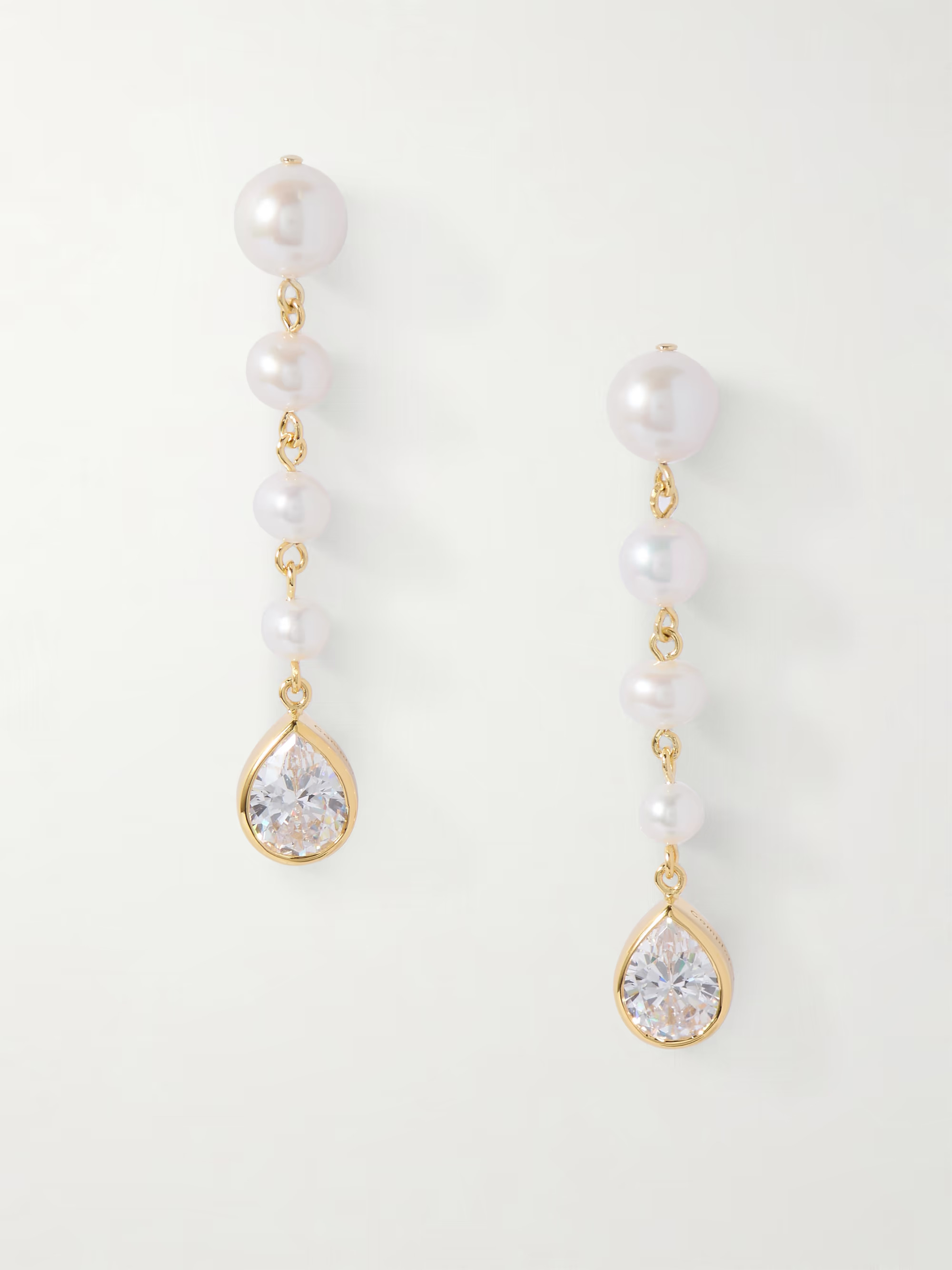 Recycled gold vermeil, pearl and cubic zirconia earrings | NET-A-PORTER (US)