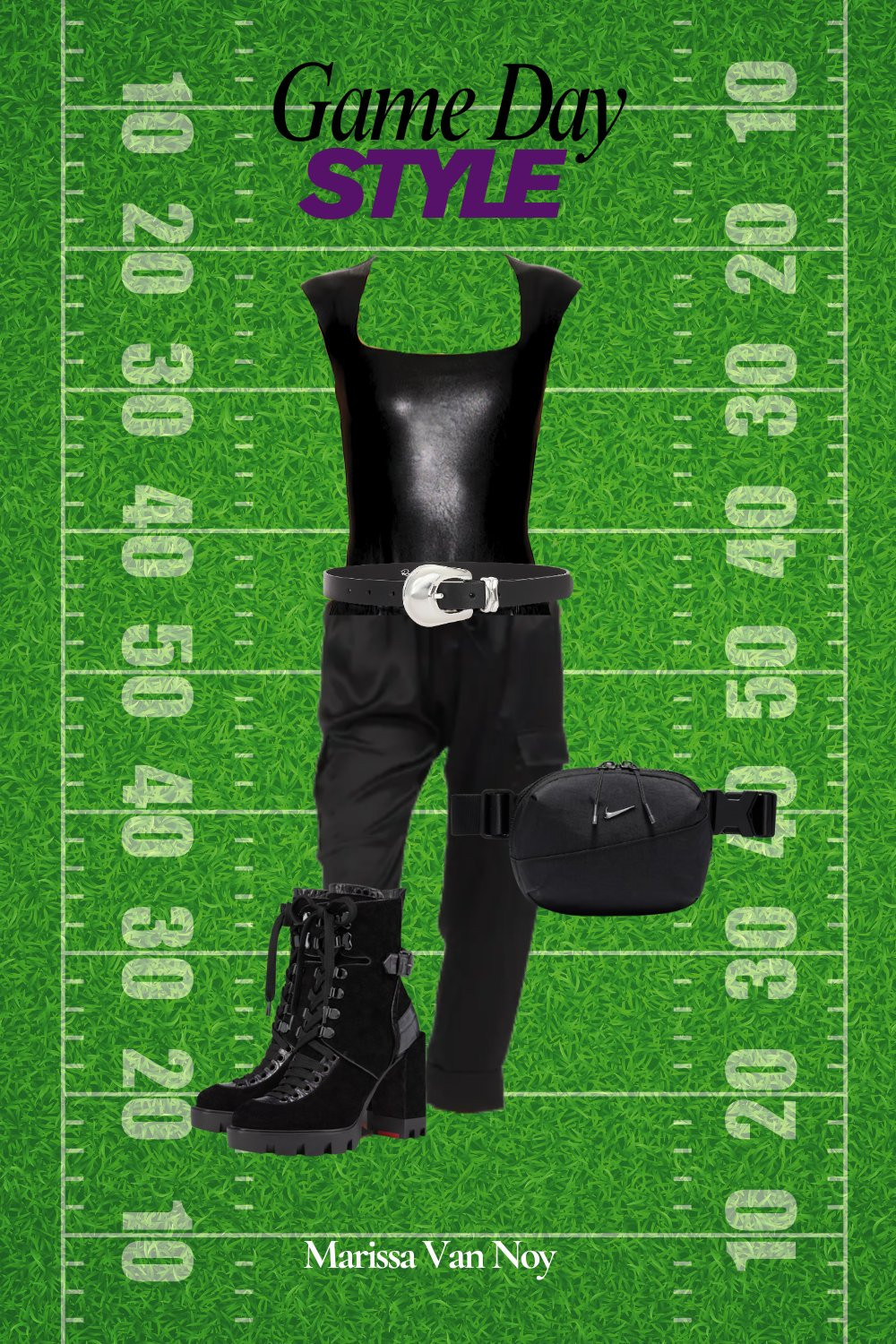 All black everything is perfect for a night game 🖤💜🐦‍⬛ I bought these Louboutin boots when the Ravens played in London and the lug sole makes them super comfortable for a long day. When planning an all black look, the silhouettes and fabrics take the main stage. A Fanny pack keeps the look hands free and keeps me ready to run after the kids!

 

#LTKShoeCrush #LTKActive #LTKStyleTip