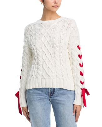 Cable Knit Ribbon Weave Sweater - Exclusive | Bloomingdale's (US)