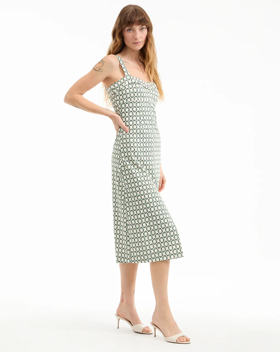 Colleen Stretch-Linen Midi Dress | Veronica Beard