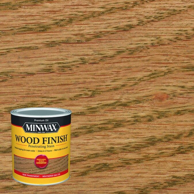 Minwax Wood Finish Oil-Based Stain Weathered Oak Oil-Based Interior Stain (Quart) Lowes.com | Lowe's