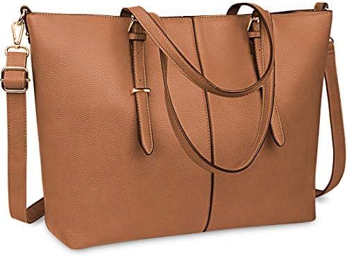 Laptop Tote Bag for Women 15.6 Inch Waterproof Lightweight Leather Computer Laptop Bag Large Busi... | Amazon (US)