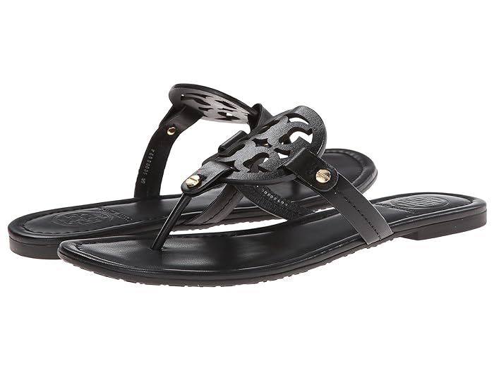 Tory Burch Miller Flip Flop Sandal (Black II) Women's Shoes | Zappos