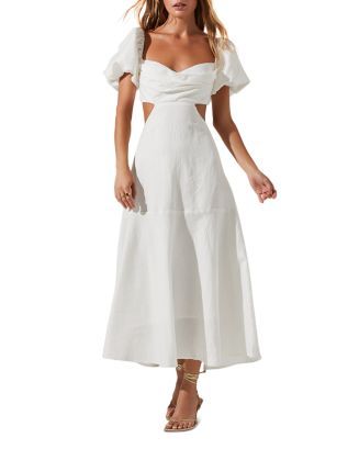 Winley Puff Sleeve Cutout Midi Dress | Bloomingdale's (US)