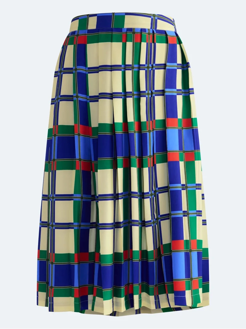 Free Assembly Women\u2019s Silk Blend Pleated Midi Skirt, Sizes: 0-18 | Walmart (US)
