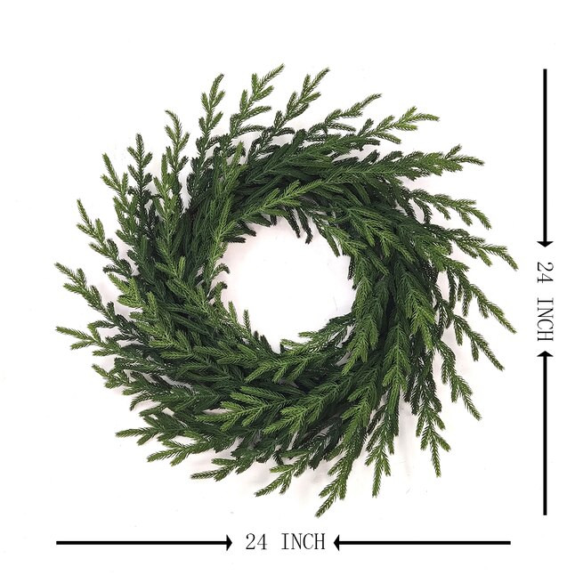 Holiday Living 24-in Indoor/Outdoor (non powered) Green Artificial Christmas Wreath | Lowe's