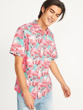 Everyday Built-In Flex Printed Short-Sleeve Shirt for Men | Old Navy (US)