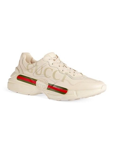 Rhyton Gucci Logo Leather Sneakers | Saks Fifth Avenue