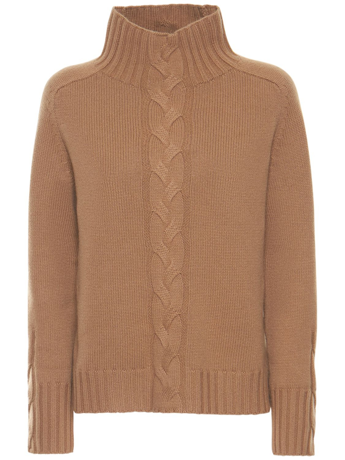 'S Max Mara - Oceania cable knit sweater - Camel | Luisaviaroma | Luisaviaroma