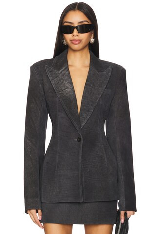 LaQuan Smith Tailored Jacket in Distressed Black from Revolve.com | Revolve Clothing (Global)