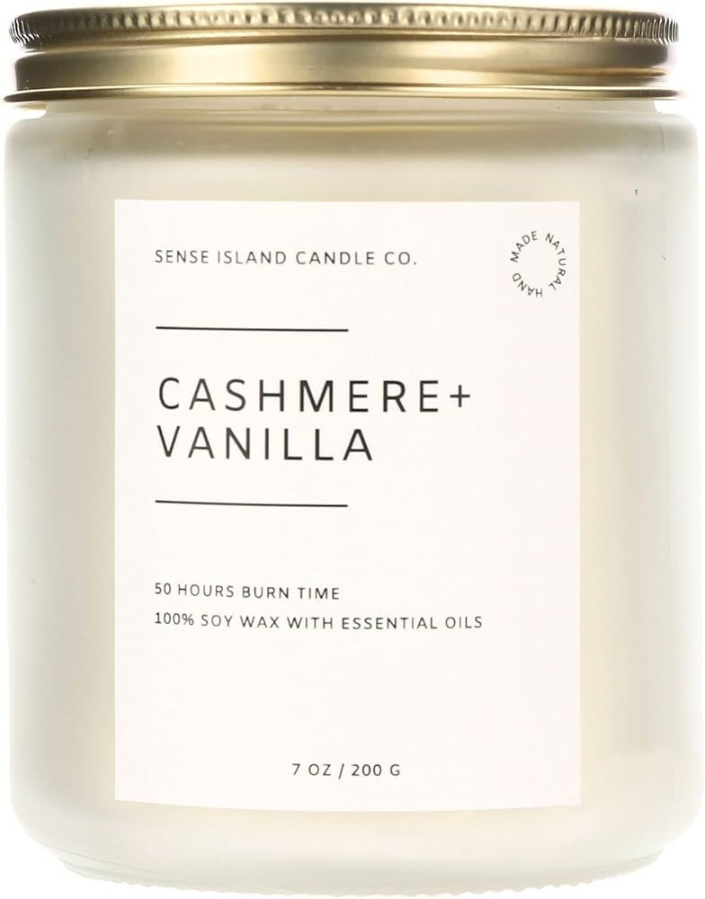 SENSE ISLAND Cashmere Vanilla Scented Candle for Home Scented 50+ Hrs Highly Scented Creamy Vanil... | Amazon (US)