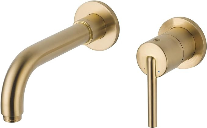 Delta Faucet Trinsic Wall Mount Faucet, Gold Bathroom Faucet, Wall Mount Bathroom Faucet 3 Hole, ... | Amazon (US)