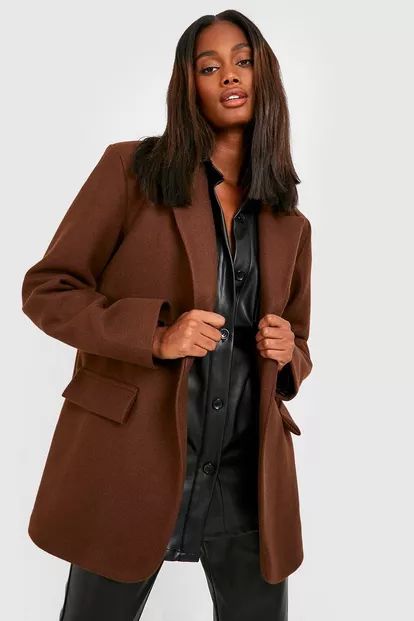 Oversized Blazer Wool Look Coat | Boohoo.com (UK & IE)