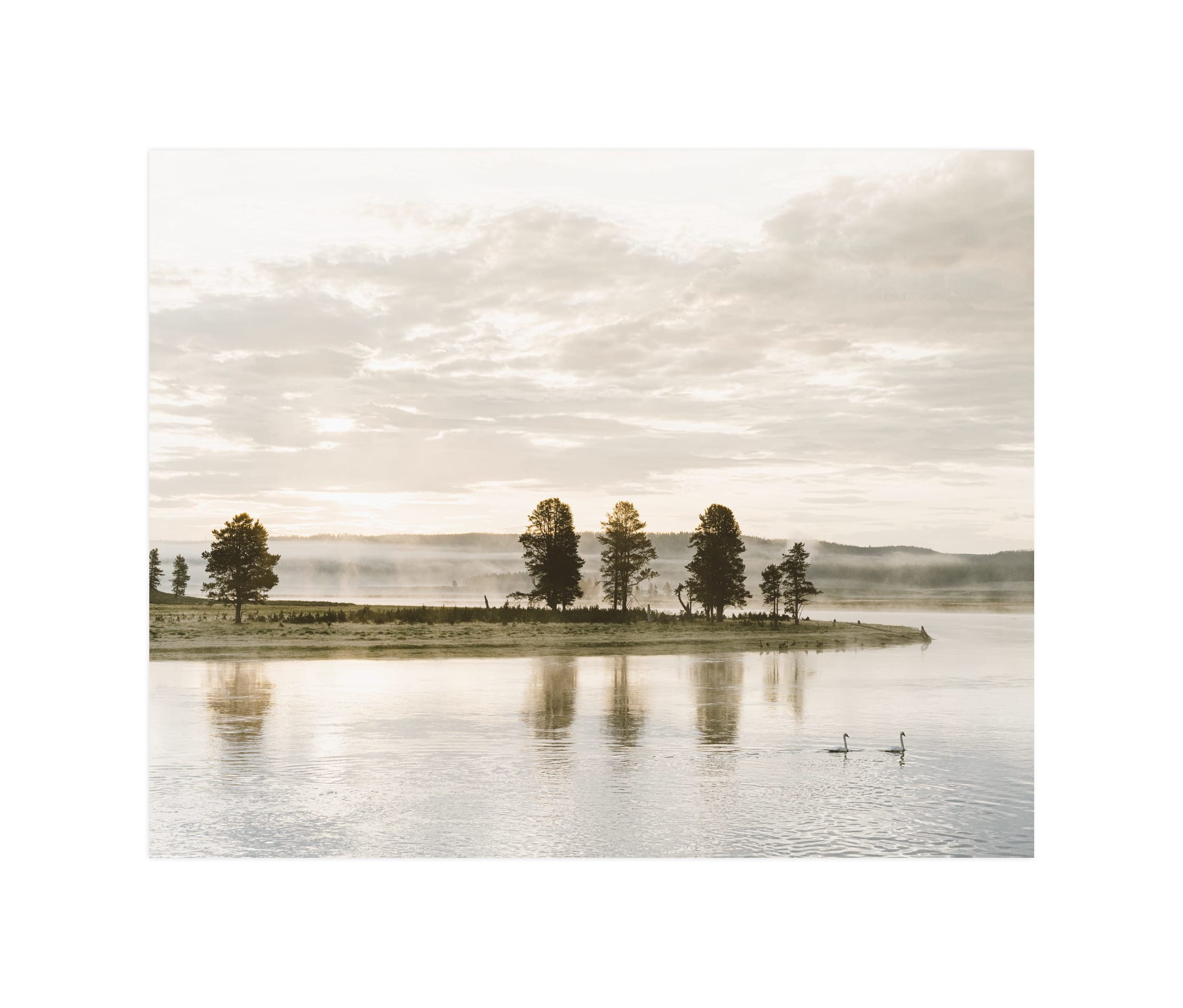 "Misty Lake 2" - Marketplace Non-custom Art by Kamala Nahas. | Minted