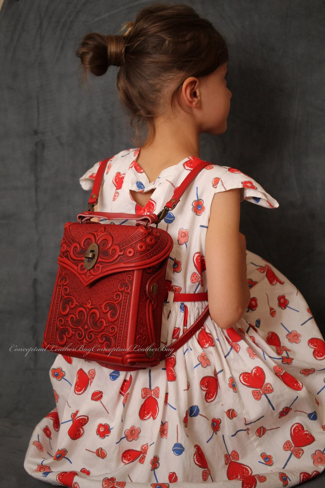 Backpack Purse Leather Mini Backpack Convertible Small Handmade Purse RED Leather Women Small Gif... | Etsy (US)