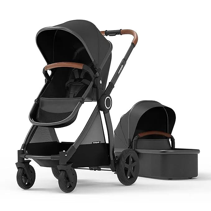 Mompush Ultimate 2 Stroller + Bassinet - Black / Black Frame | REBEL (formerly Rebelstork)