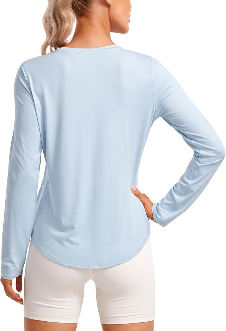 CRZ YOGA Lightweight Long Sleeve Workout Shirts for Women Gym Running Fall Shirt High Neck Athlet... | Amazon (US)