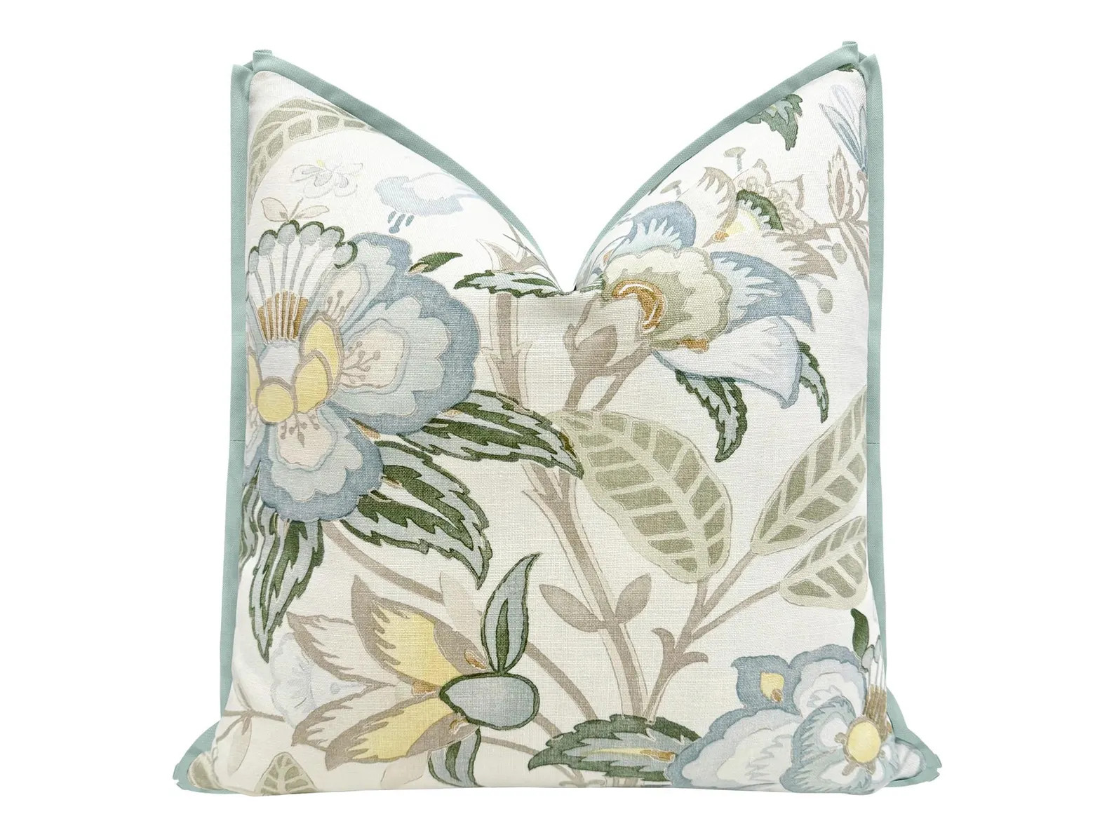 Lee Jofa Davenport // Sea Mist with Butterfly Flange | designer | flange pillow | off white throw... | Etsy (Global)