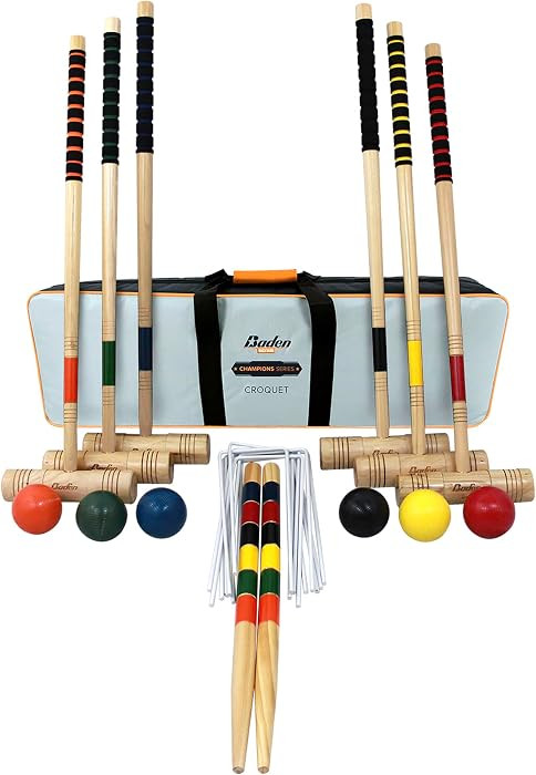 Baden 6-Player Champions Croquet Set with Soft Grip Handles Medium | Amazon (US)