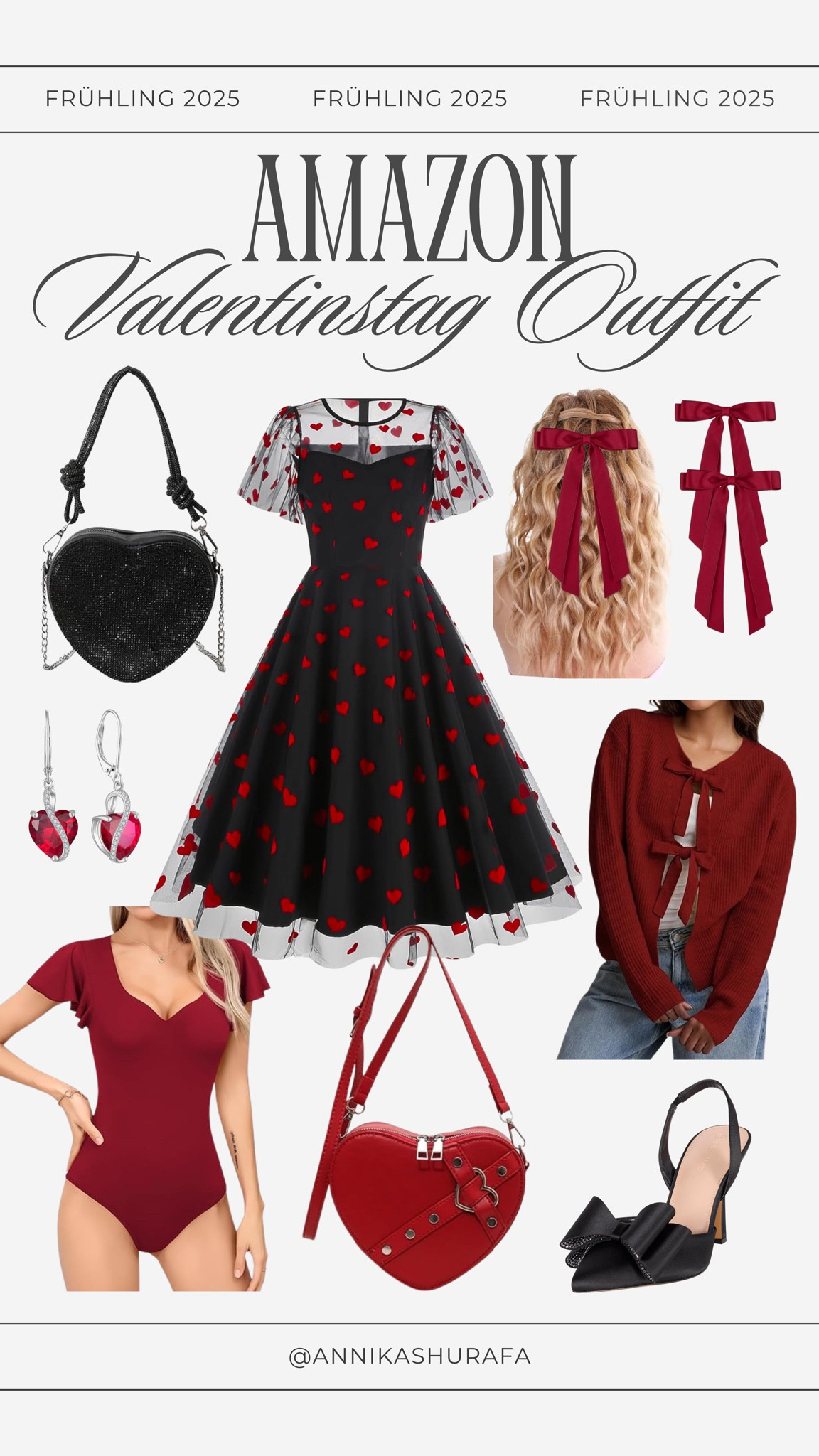 Valentinstag Outfit Inspo Amazon ❤️ Style Tip Valentinstag, Valentinstag Date Outfit, Date Outfits Valentinstag, Amazon Finds Valentinstag, Amazon Must Haves Valentinstag, Outfit Ideen Valentinstag, Herz Tasche schwarz, Herz Tasche rot, Herz Kleid, Herz Muster, Petticoat Kleid, 50er Jahre Stil, 50er Jahre Mode, kleines schwarzes, Valentinstag Kleid, Haarschmuck romantisch, Valentinstag Haarschmuck, rote Schleife, Haarschleife rot, romantische Outfits, roter Cardigan, rote Strickjacke, Bodysuit rot, Outfit Bordeaux, Handtasche Valentinstag, Rote Herz Tasche, Date Night Outfit, Date Night Schuhe, Date Night Tasche, Herz Ohrringe, Valentinstag Schmuck, Valentinstag Accessoires, Date Schmuck, Date Accessoires

#LTKstyletip #LTKbag #LTKdatenight