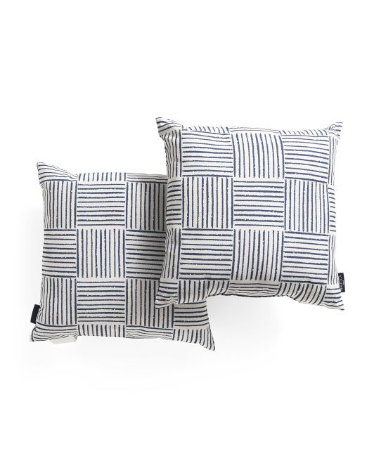 Set Of 2 18x18 Indoor Outdoor Squares Print Pillows | TJ Maxx