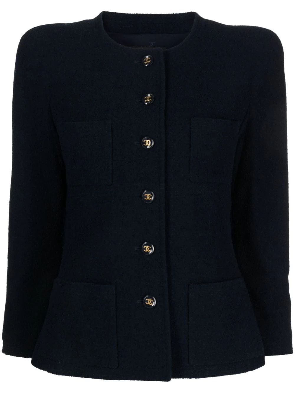 CHANEL Pre-Owned CC-buttons Tweed Jacket - Farfetch | Farfetch Global
