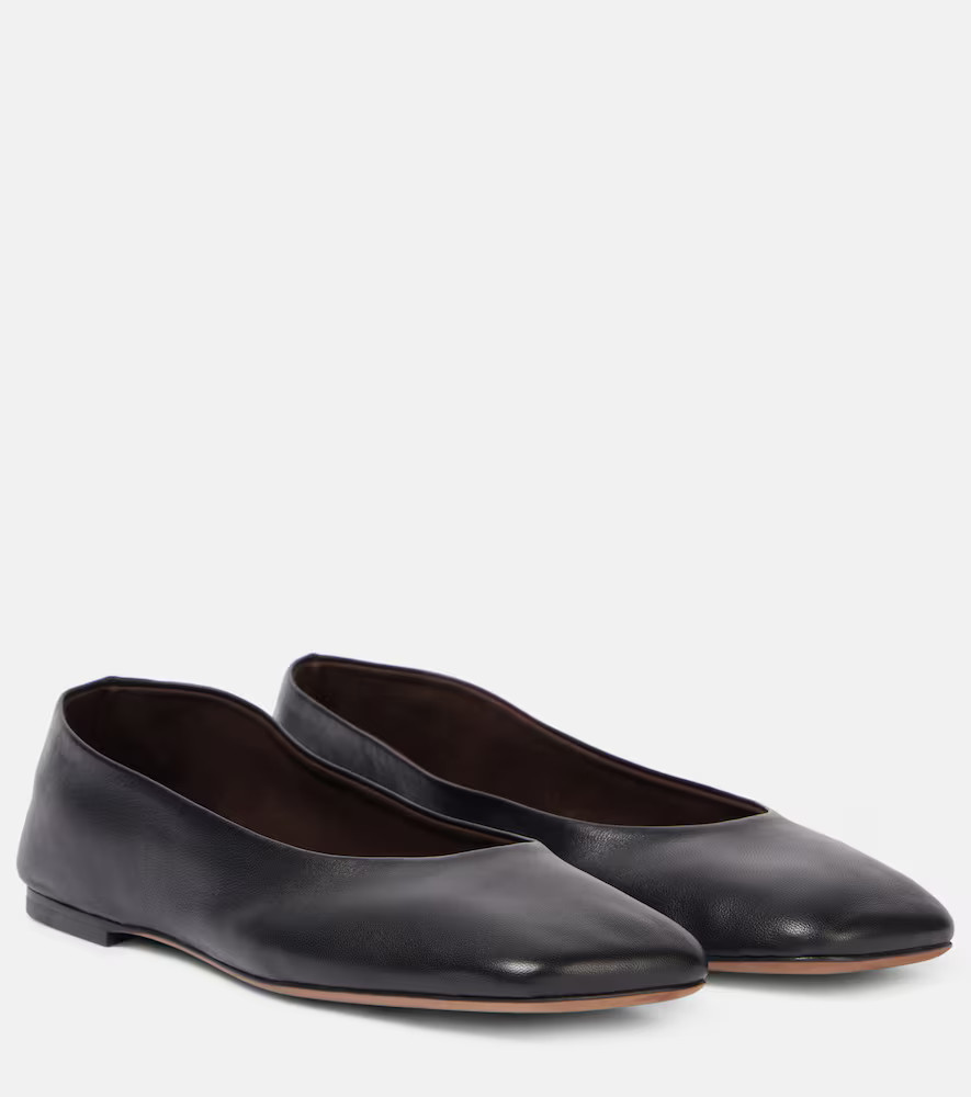 The Row Square leather ballet flats | Mytheresa (INTL)