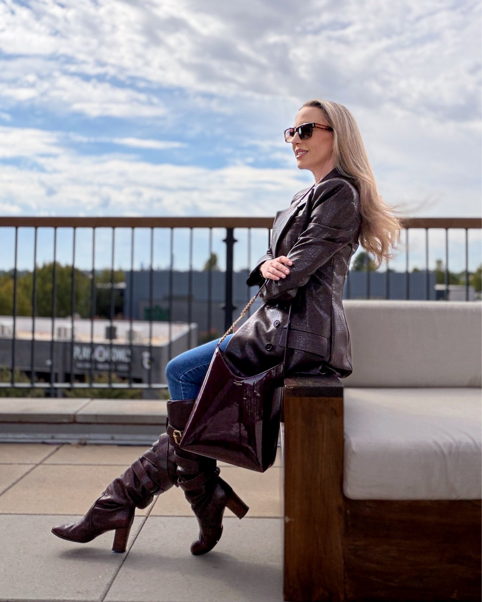 It’s jacket season! Follow along for my favorite jackets, coats and fall outfits 🍂 Starting with this faux croc, brown leather blazer dress I like to wear as a jacket with leggings or skinny jeans and knee high boots. Saint Laurent hobo bag borrowed from Vivrelle, use my code EVEDAWES for your 1st month free.

#LTKootd #LTKSeasonal #LTKSaleAlert