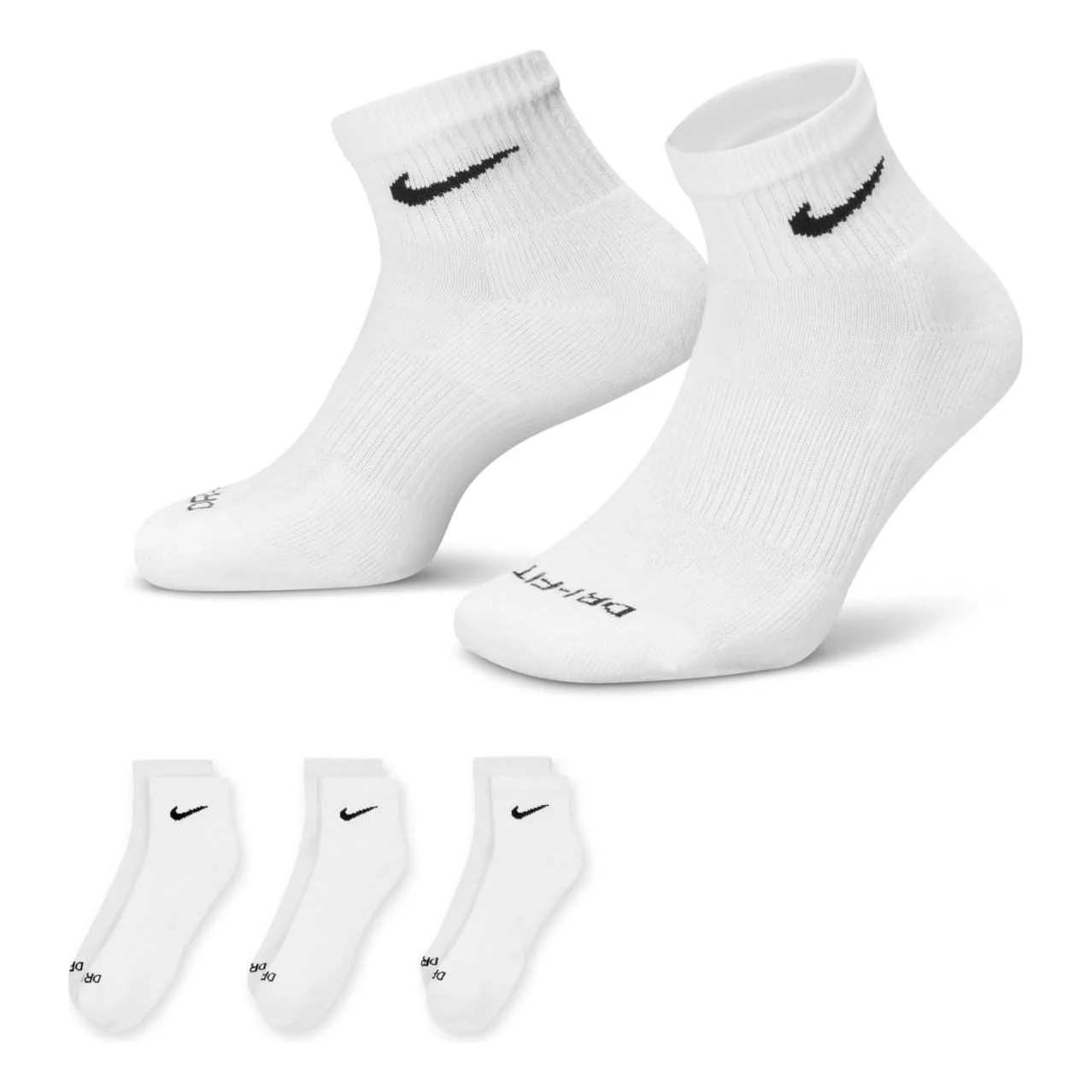 Nike Everyday Plus Cushioned Ankle Socks 'White Black' SX6890-100 | KICKS CREW
