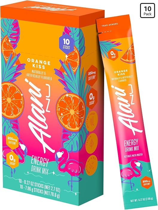 Alani Nu ORANGE KISS Energy Sticks, Energy Drink Powder, 200mg Caffeine, Pre Workout Performance ... | Amazon (US)