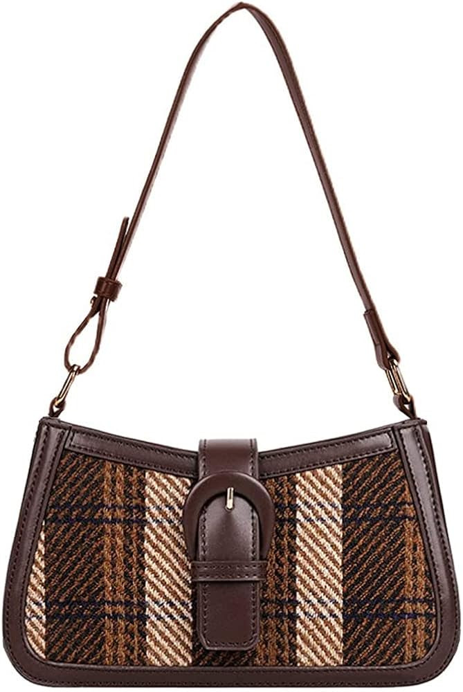 RTGGSEL Star Houndstooth Checkered Pattern Shoulder Bags for Women Crescent Crossbody Hobo Handba... | Amazon (US)