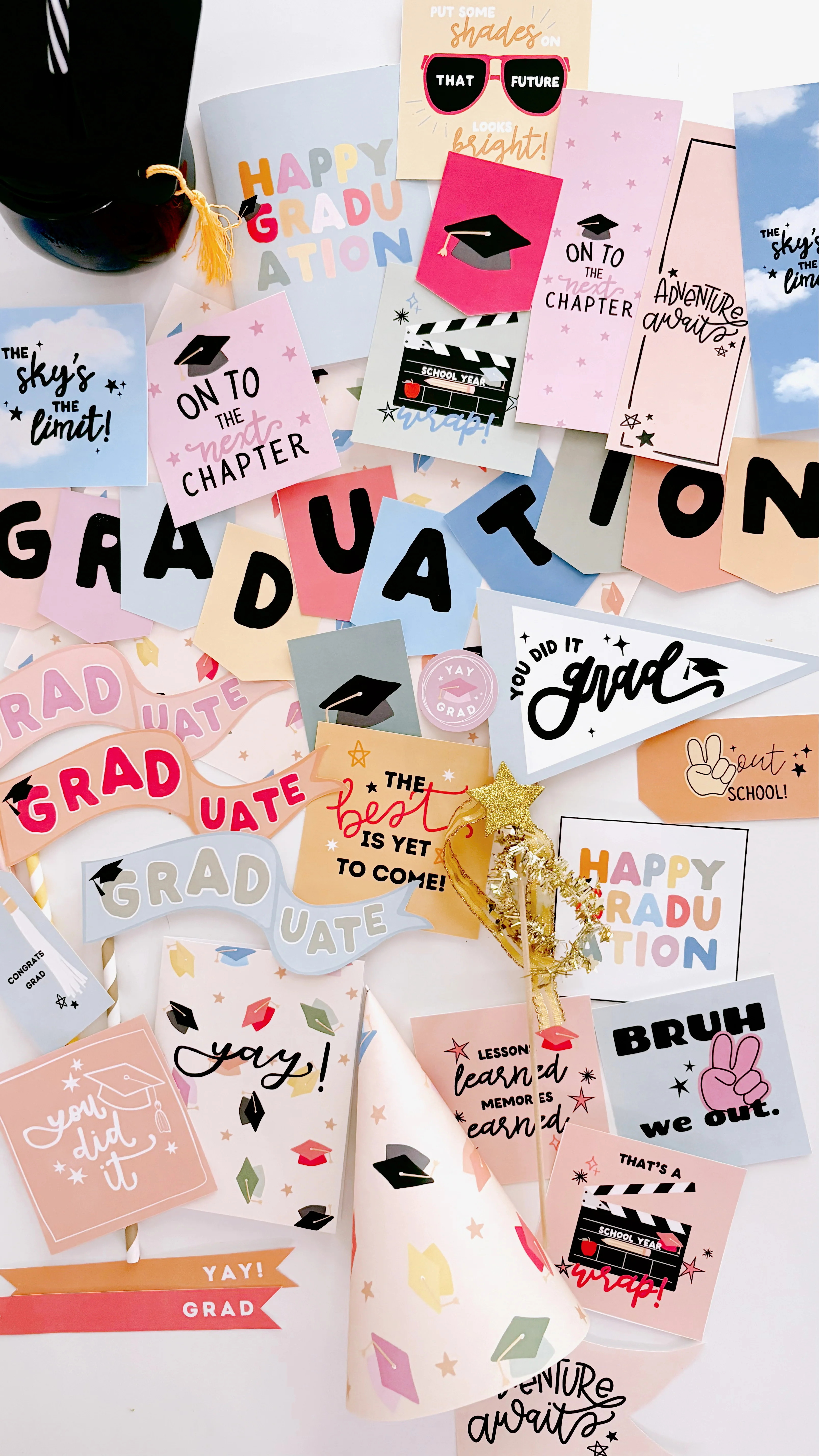 Colorful Graduation Collection | Printable Flags + Tags | The Letter Vee